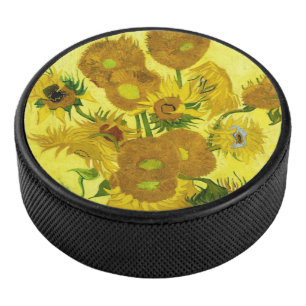 Sunflowers Vincent van Gogh    Hockey Puck