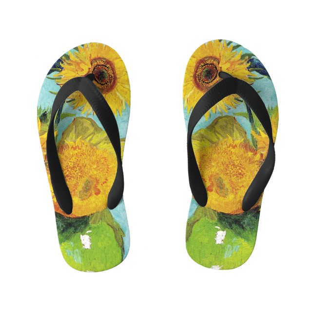 Sunflowers Vincent van Gogh   Kid's Flip Flops (Footbed)