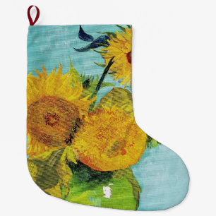 Sunflowers Vincent van Gogh   Large Christmas Stocking