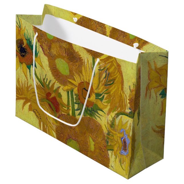Sunflowers, Vincent van Gogh Large Gift Bag (Front Angled)