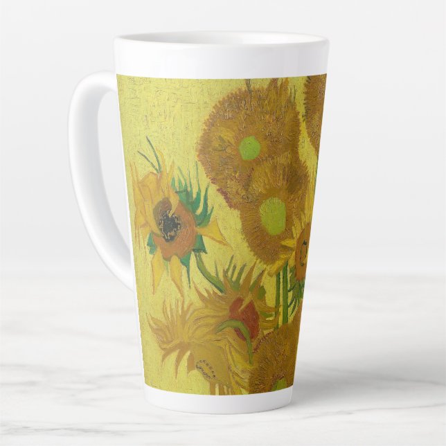 Sunflowers-Vincent van Gogh Latte Mug (Left Angle)
