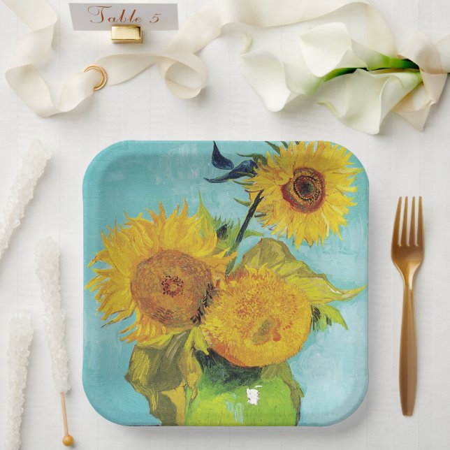 Sunflowers Vincent van Gogh   Paper Plate (Wedding)