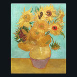 Sunflowers Vincent van Gogh  Photo Print<br><div class="desc">Sunflowers (1889)  Vincent van Gogh. Still life on a blue background. A bright bouquet of sunflower flowers stand in a vase. Reproduction of famous works of art  images in the public domain.</div>