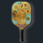 Sunflowers Vincent van Gogh   Pickleball Paddle<br><div class="desc">Sunflowers (1889)  Vincent van Gogh. Still life on a blue background. A bright bouquet of sunflower flowers stand in a vase. Reproduction of famous works of art  images in the public domain.</div>