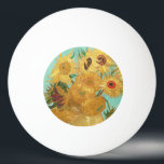 Sunflowers Vincent van Gogh    Ping Pong Ball<br><div class="desc">Sunflowers (1889)  Vincent van Gogh. Still life on a blue background. A bright bouquet of sunflower flowers stand in a vase.  Reproduction of famous works of art  images in the public domain.</div>