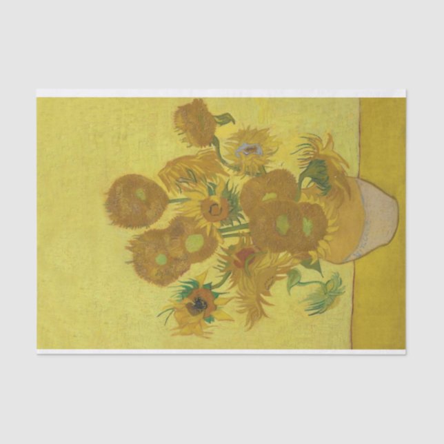 Sunflowers, Vincent van Gogh post-impressionist Tissue Paper (Front)