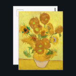 Sunflowers, Vincent van Gogh Postcard<br><div class="desc">Van Gogh never painted a single artwork entitled "Sunflowers." Instead,  he did several renditions of the large yellow blossoms in two separate series of sunflowers,  one during a stay with his brother in Paris in 1887 and another during his tenancy in Arles from 1888 to 1889.</div>