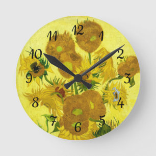 Sunflowers Vincent van Gogh Round Clock