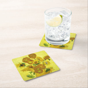 Sunflowers Vincent van Gogh Square Paper Coaster