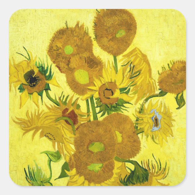 Sunflowers Vincent van Gogh   Square Sticker (Front)