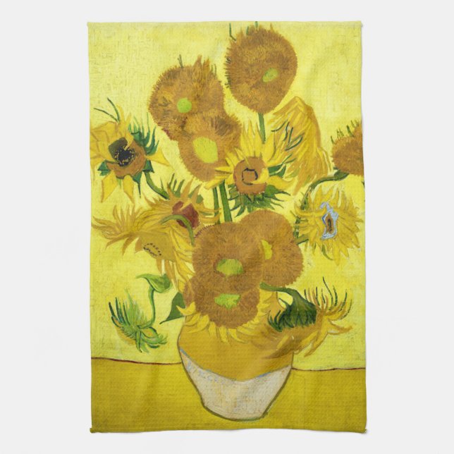 Sunflowers Vincent van Gogh    Tea Towel (Vertical)