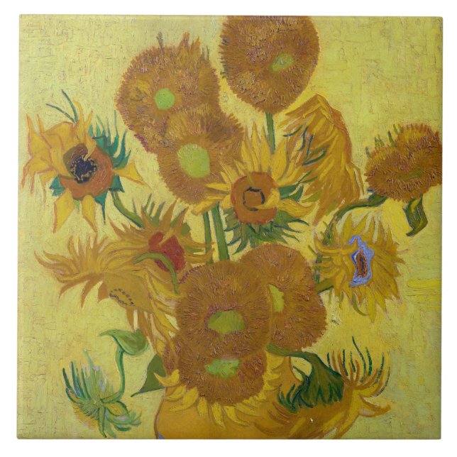 Sunflowers, Vincent van Gogh Tile (Front)