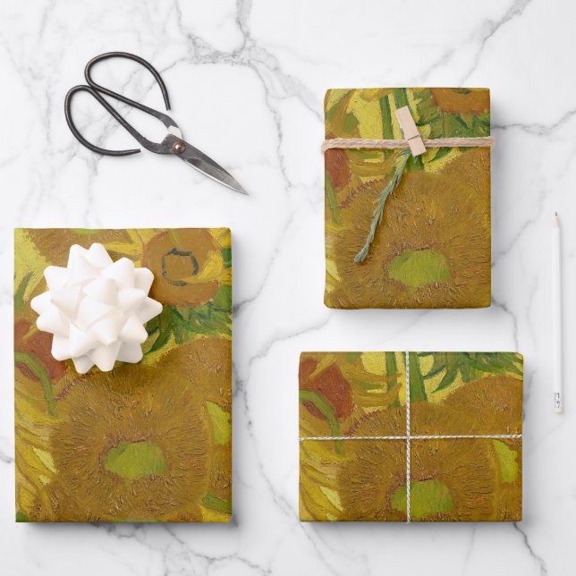 Sunflowers - Vincent van Gogh Wrapping Paper Sheet (Front)