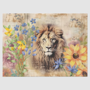 Sunflowers & Vintage Lion Head Tissue Paper
