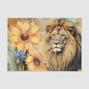 Sunflowers & Vintage Lion Head Tissue Paper