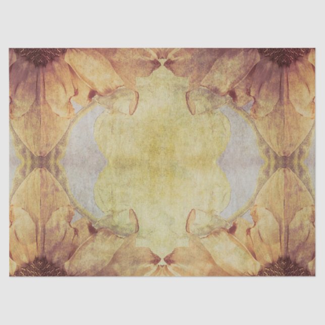 Sunflowers Vintage Yellow Brown Grunge Texture Tissue Paper (Front)