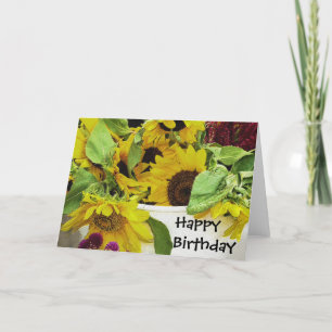 Sunflowers Waiting Birthday Blank Card