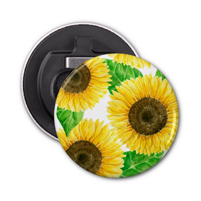Sunflowers watercolor bottle opener (Front)