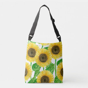 Sunflowers watercolor crossbody bag