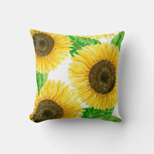 Sunflowers watercolor cushion