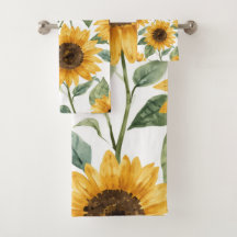 Sunflowers Watercolor Floral Yellow Painting