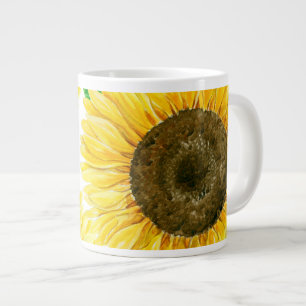 Sunflowers watercolor large coffee mug