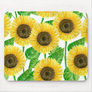 Sunflowers watercolor mouse mat