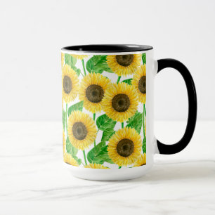 Sunflowers watercolor mug