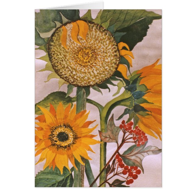 Sunflowers Watercolor Painting 3 Sunflower Flower (Front)