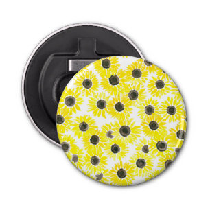 Sunflowers watercolor pattern bottle opener