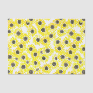 Sunflowers watercolor pattern tissue paper