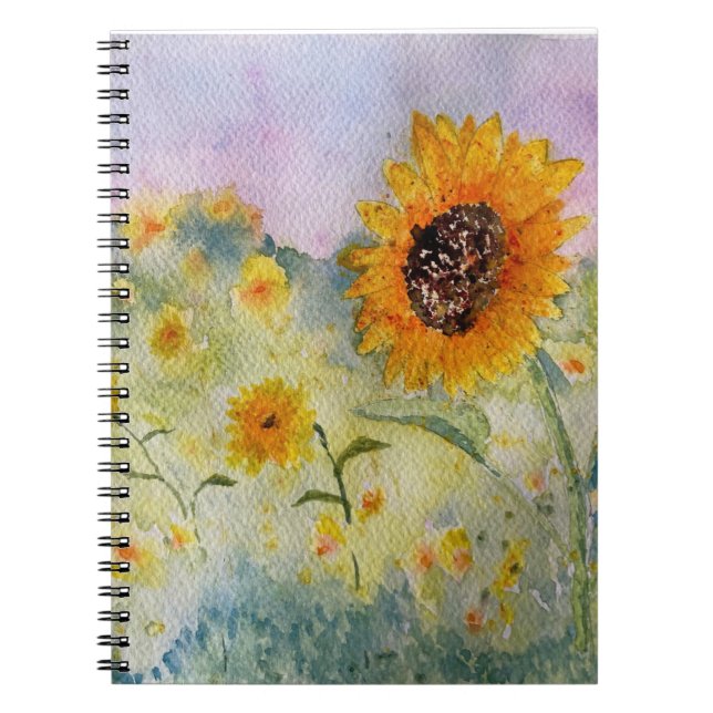 Sunflowers Watercolour     Notebook (Front)
