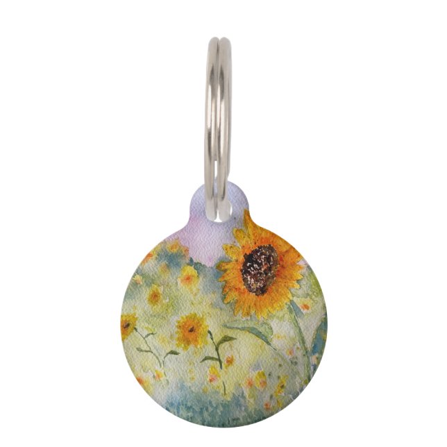 Sunflowers Watercolour    Pet Tag (Front)