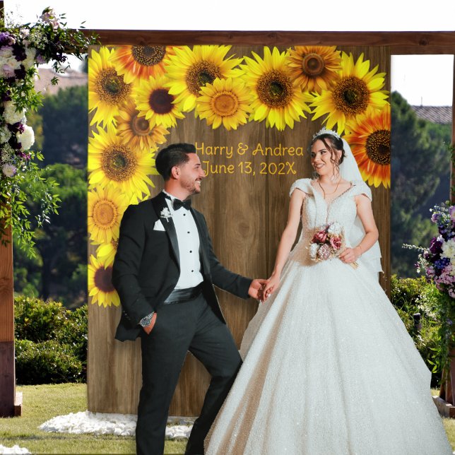Sunflowers Wedding Backdrop to Personalize Tapestry (Creator Uploaded)
