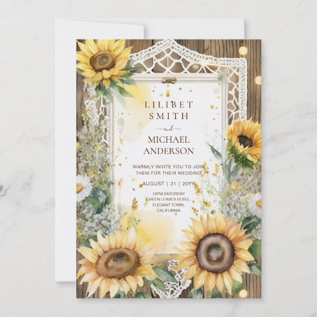 Sunflowers Wedding Birthday Baby Shower Retirement Invitation (Front)