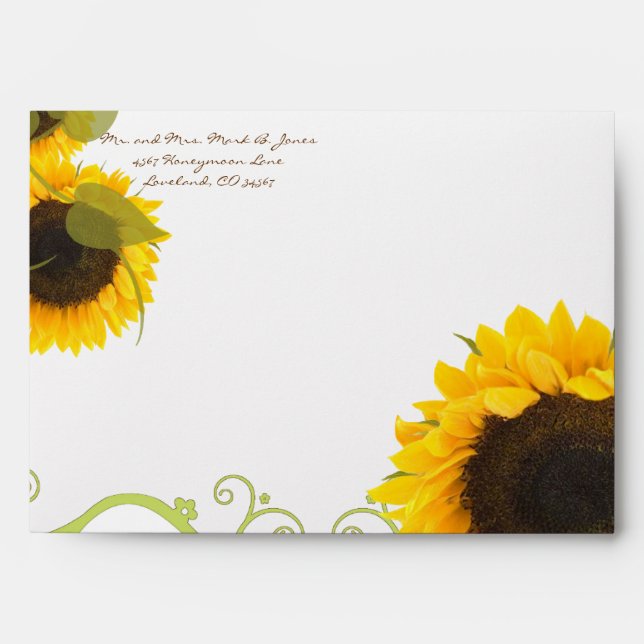 SunFlowers Wedding Envelopes (Front)