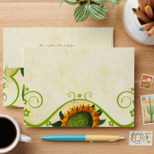 SunFlowers Wedding Envelopes