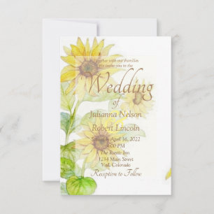 Sunflowers wedding Invitation
