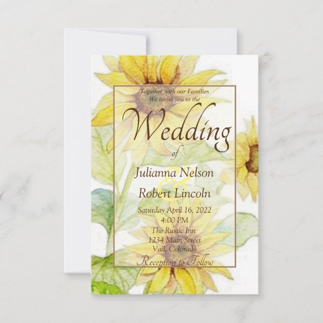 Sunflowers wedding Invitation (Front)