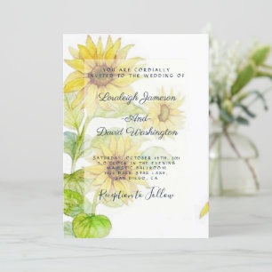 Sunflowers wedding invitation