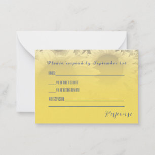 Sunflowers wedding response Flat Note Card