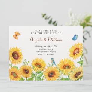 Sunflowers wedding save the date