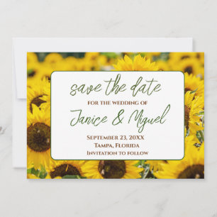 Sunflowers Wedding Save The Date Card