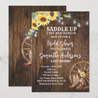 Sunflowers Western Cowgirl Saddle Up Bridal Shower
