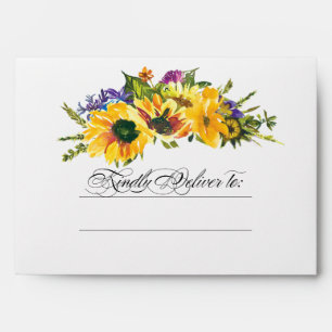 Sunflowers   Wild Meadow Rustic Summer Wedding Envelope