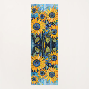 Sunflowers Wildflowers Flower Mixed Media Design Yoga Mat