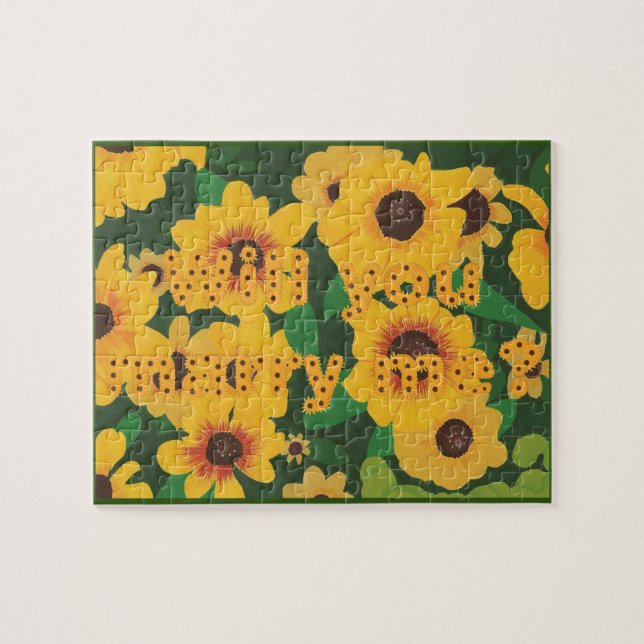 Sunflowers Will You Marry Me Proposal Puzzle (Horizontal)