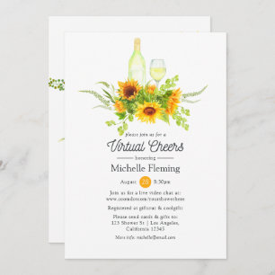 Sunflowers Wine Tasting Virtual Bridal Shower Invi Invitation