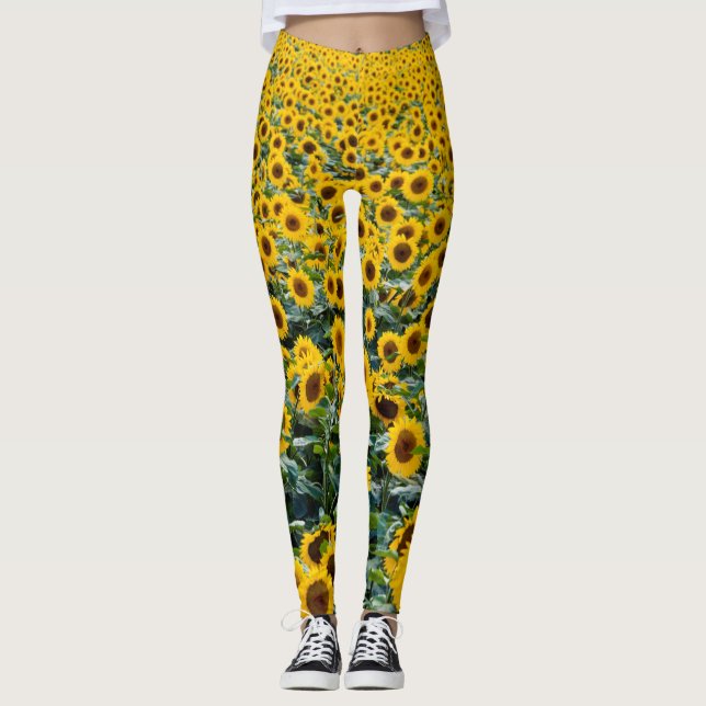 Sunflowers, Wisconsin field Leggings (Front)