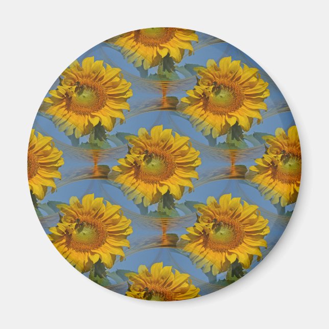 Sunflowers with  friends.... magnet (Front)
